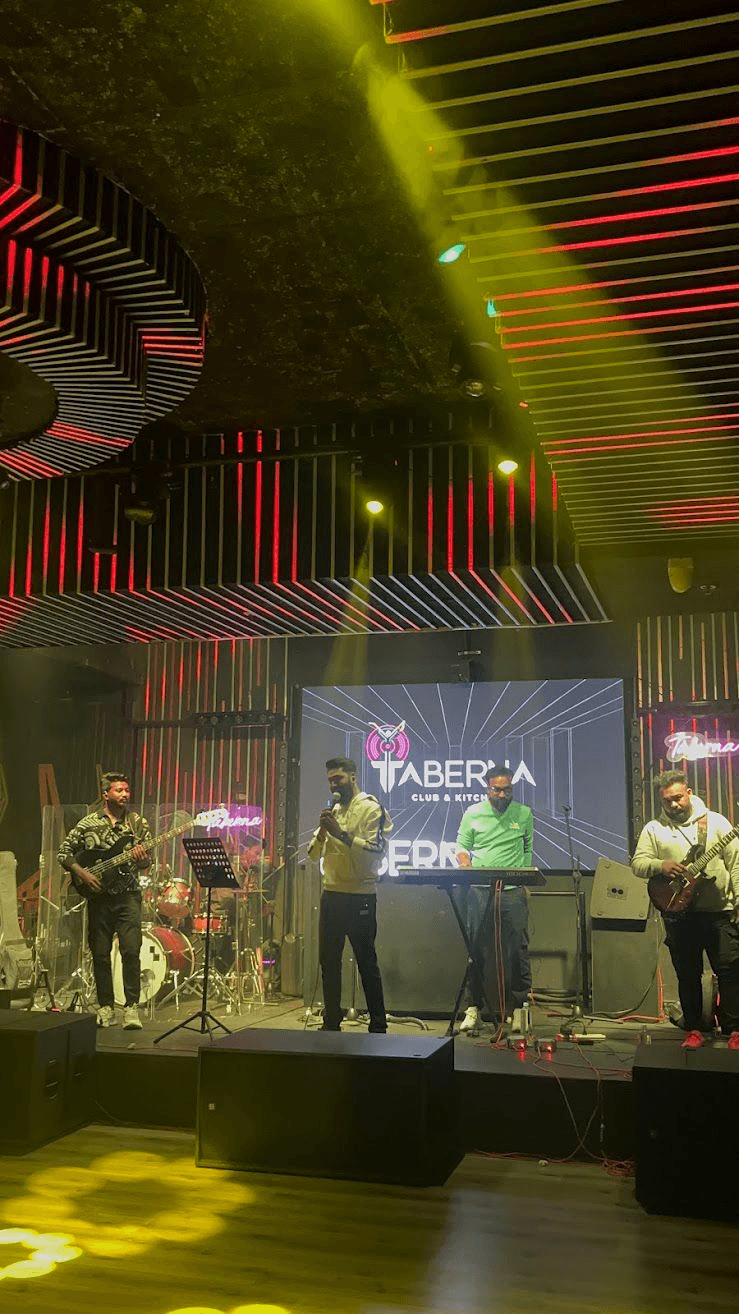 Live performance stage at OUZO